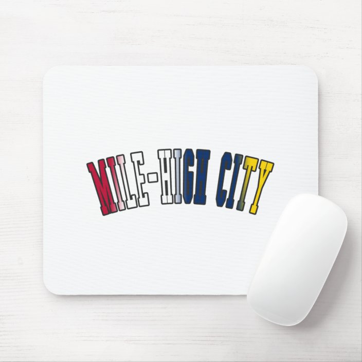 Mile-High City in Colorado State Flag Colors Mouse Pad