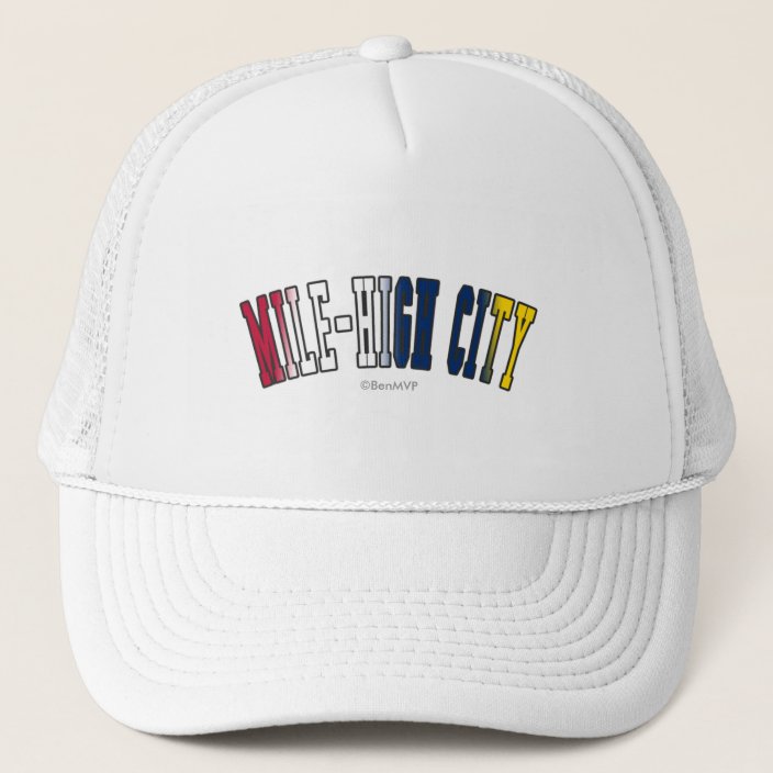 Mile-High City in Colorado State Flag Colors Trucker Hat