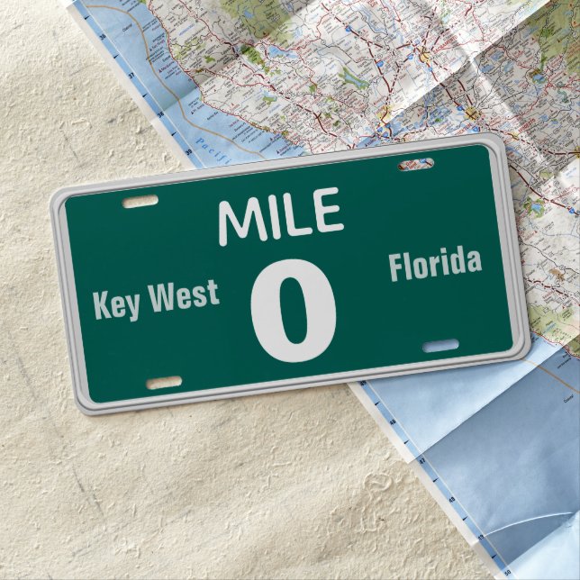 Mile Marker 0 Key West, FL License Plate (In Situ)