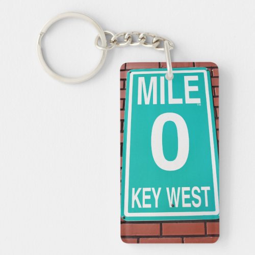 Mile Marker 0 sign at historic Key West Florida Keychain