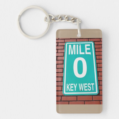 Mile Marker 0 sign at historic Key West Florida Keychain