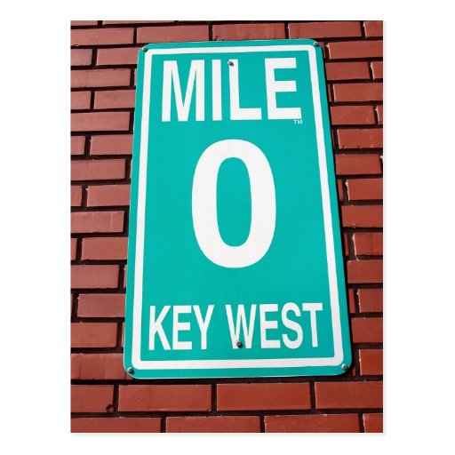 Mile Marker 0 Sign Key West Florida Postcard | Zazzle