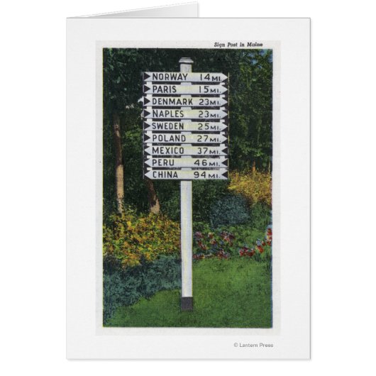 Mile Marker Sign Post Cards (Front)