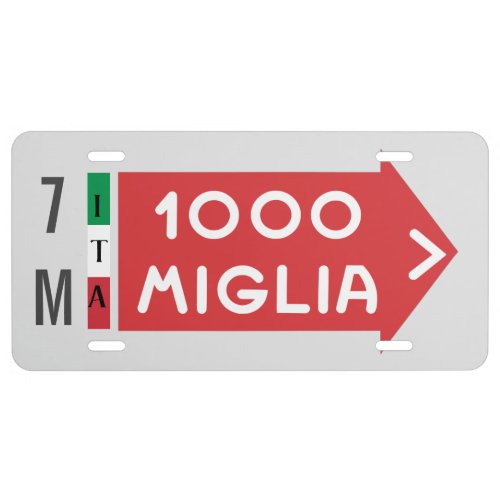 Mile Miglia License Plate