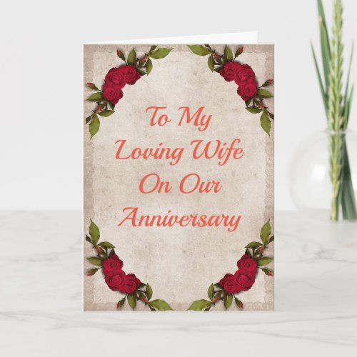 Mileposts an Anniversary Card to Wife