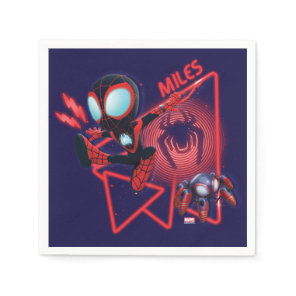 Miles and TWIST-E Glow Webs Glow Napkins