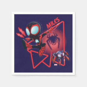 Miles and TWIST-E Glow Webs Glow Napkins