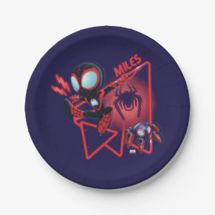 Miles and TWIST-E Glow Webs Glow Paper Plates