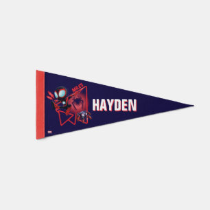 Miles and TWIST-E Glow Webs Glow Pennant Flag