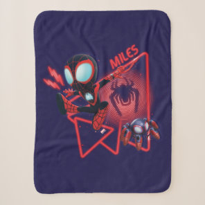 Miles and TWIST-E Glow Webs Glow Sherpa Blanket