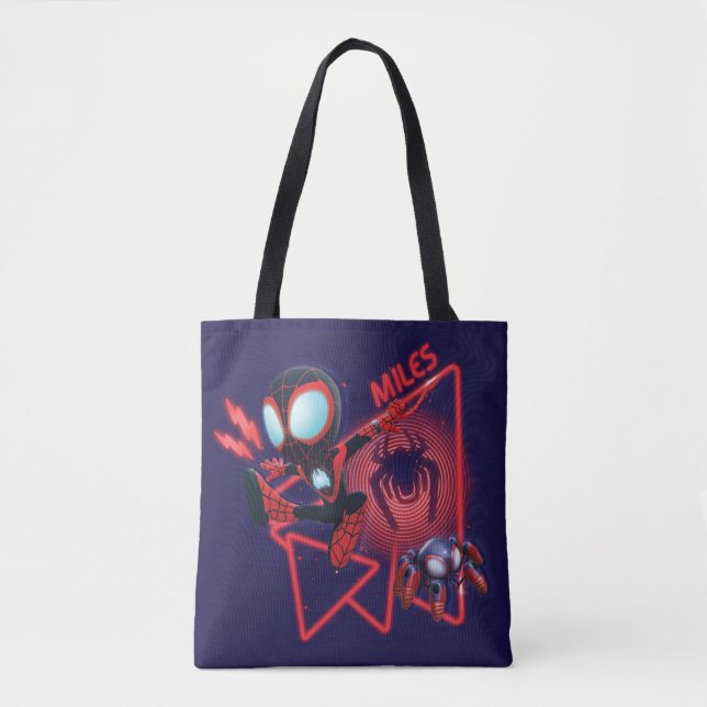 Miles and TWIST-E Glow Webs Glow Tote Bag (Front)