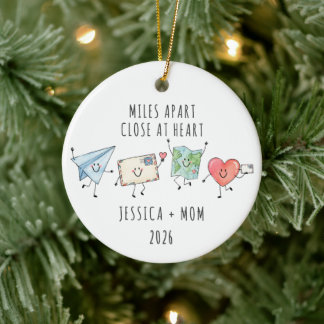 Miles Apart Close at Heart Personalized Ceramic Ornament
