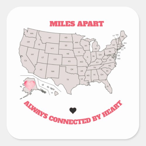 Miles Apart From Alaska to Any State Sticker