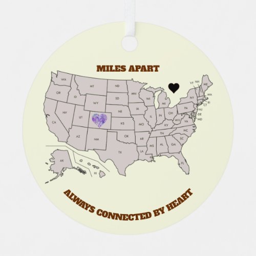 Miles Apart From Colorado to Any State Ornament