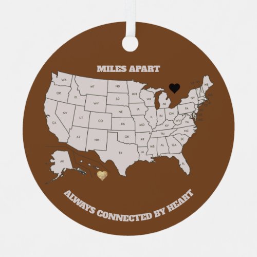 Miles Apart from Hawaii to Any State Ornament
