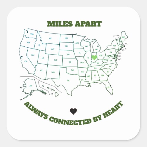 Miles Apart From Indiana to Any State Sticker
