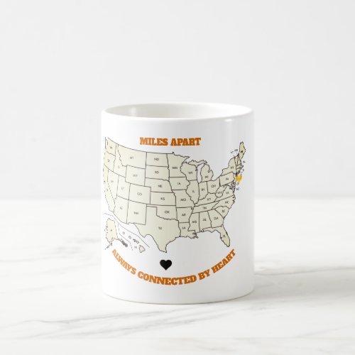 Miles Apart From New Jersey to Any State Mug