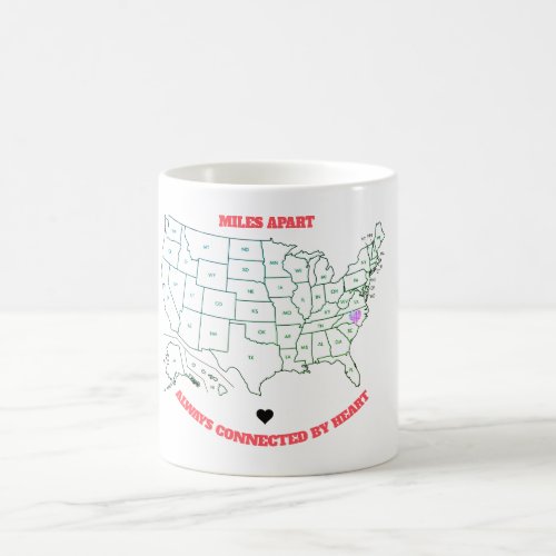 Miles Apart From North Carolina to Any State Mug