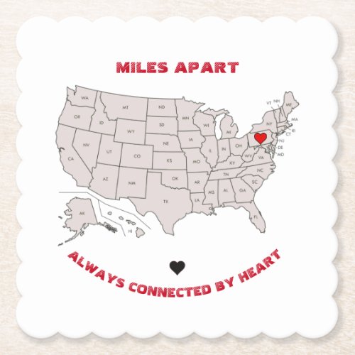 Miles Apart From Pennsylvania to Any State Coaster