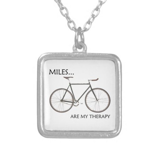 MIles Are My Therapy Silver Plated Necklace