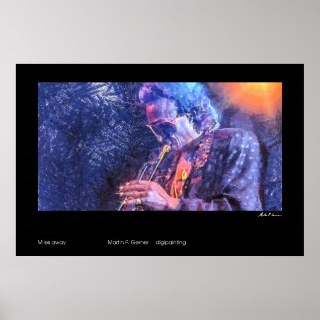 Miles away (Miles Davis painting) Poster (Front)