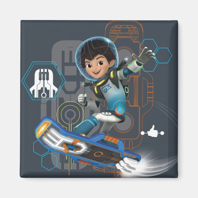 Miles Callisto On His Blastboard Graphic Magnet (Front)