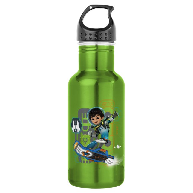 Miles Callisto On His Blastboard Graphic Stainless Steel Water Bottle (Front)