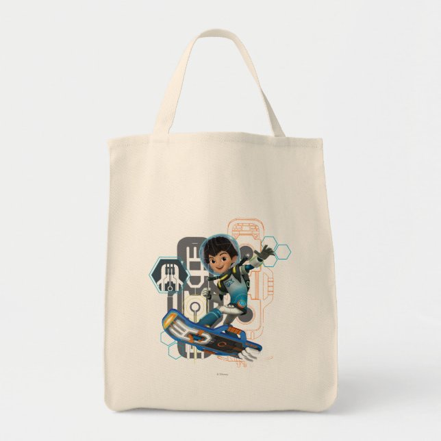 Miles Callisto On His Blastboard Graphic Tote Bag (Front)