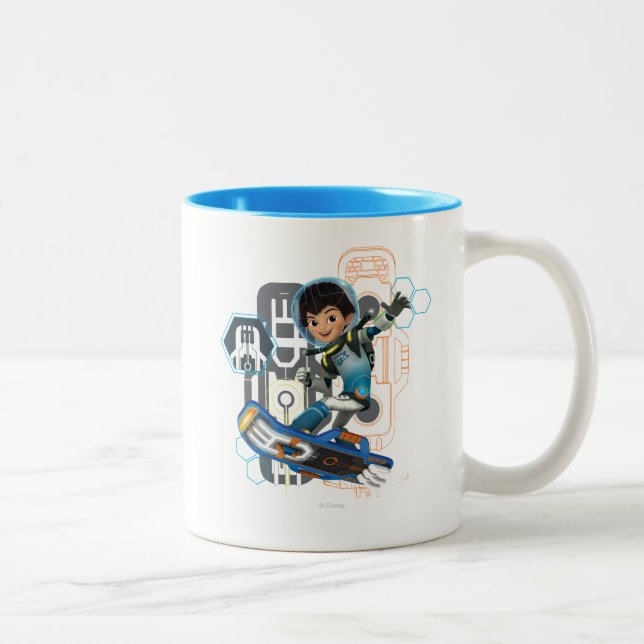 Miles Callisto On His Blastboard Graphic Two-Tone Coffee Mug (Right)