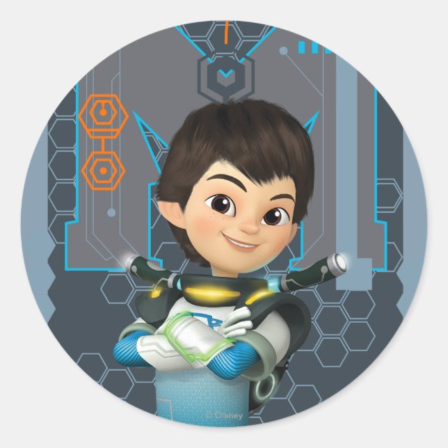 Miles Callisto Tech Graphic Classic Round Sticker (Front)