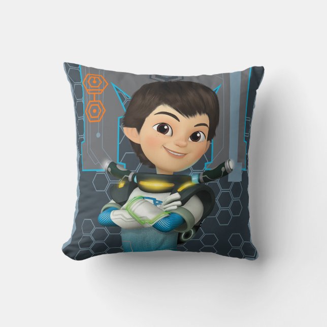 Miles Callisto Tech Graphic Throw Pillow (Front)