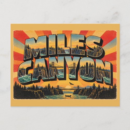 Miles Canyon YT Basalt Cliffs Emerald River Art Postcard