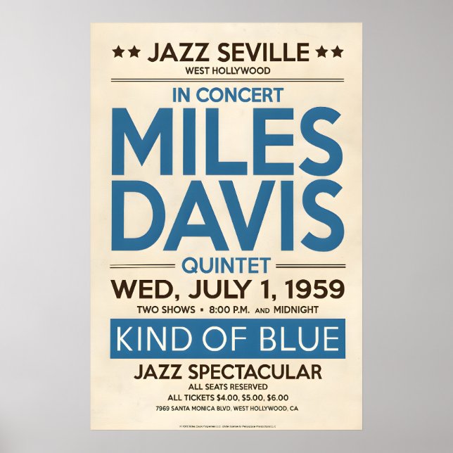 Miles Davis Live in Hollywood, Original Print (Front)