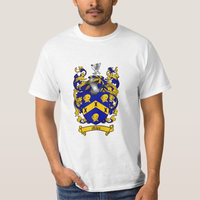 Miles Family Crest - Miles Coat of Arms T-Shirt (Front)