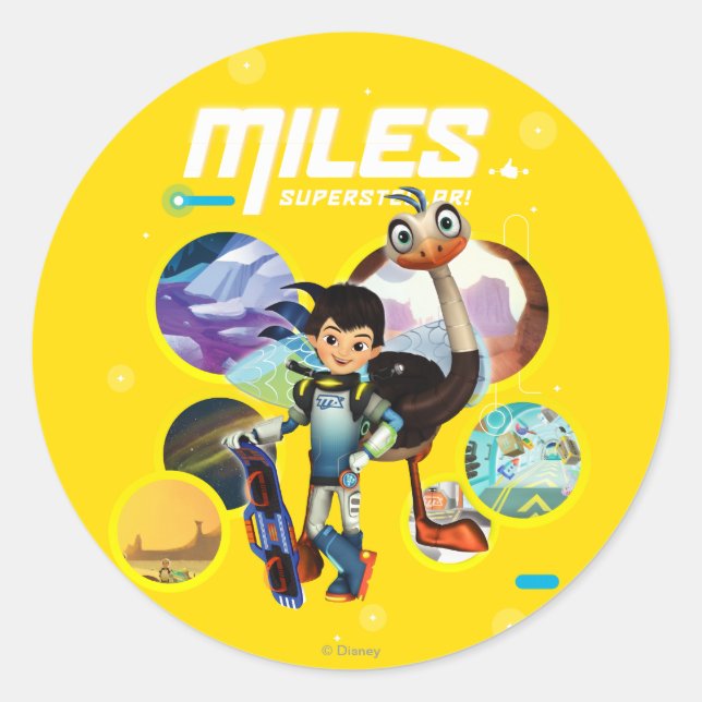 Miles Superstellar & MERC Robotic Sidekick Classic Round Sticker (Front)