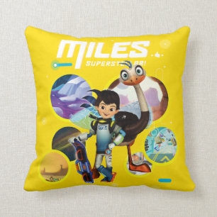 Miles Superstellar & MERC Robotic Sidekick Throw Pillow