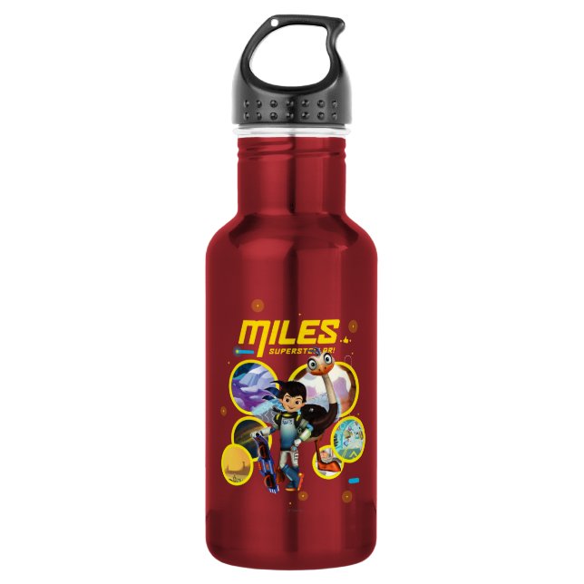 Miles Superstellar & MERC Robotic Sidekick Water Bottle (Front)