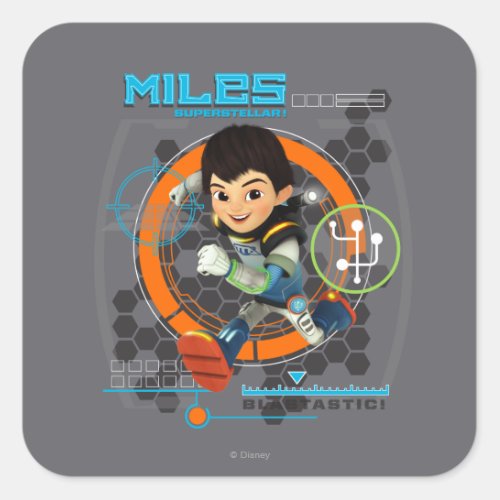 Miles Superstellar Running Graphic Square Sticker