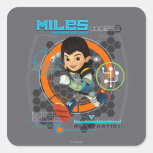 Miles Superstellar Running Graphic Square Sticker