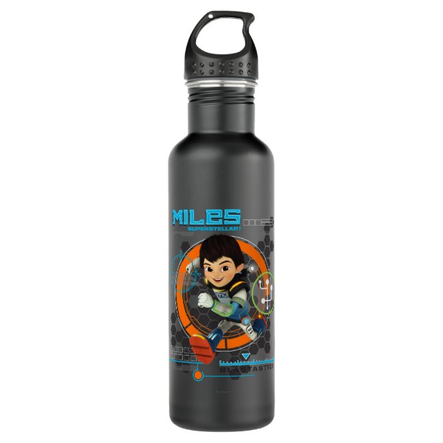 Miles Superstellar Running Graphic Stainless Steel Water Bottle (Front)