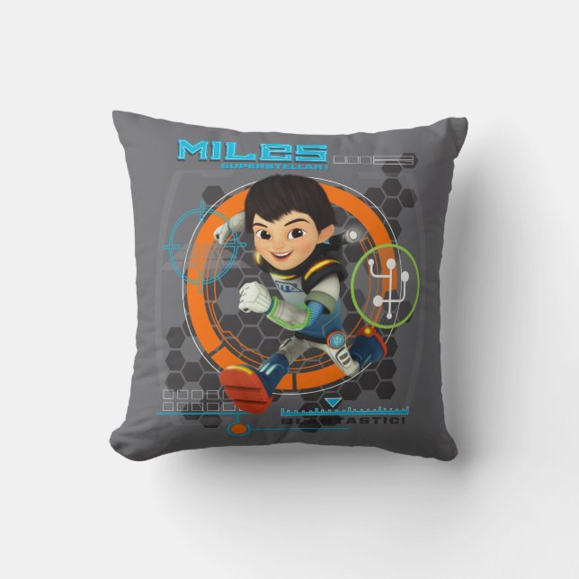 Miles Superstellar Running Graphic Throw Pillow (Front)