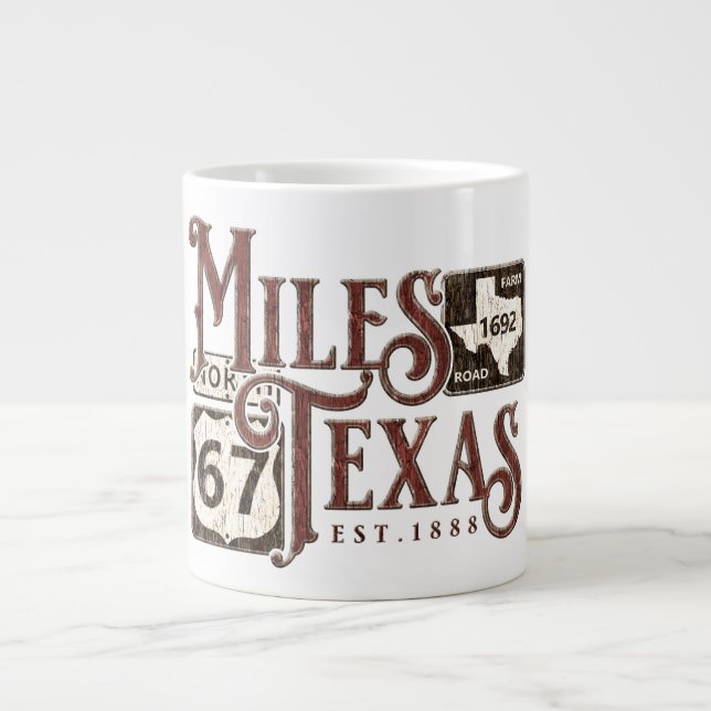 Miles Texas 20oz Giant Coffee Mug (Front)