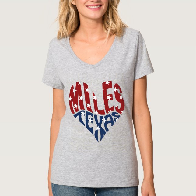 "MILES, TEXAS HEART STARS" T-Shirt (Front)