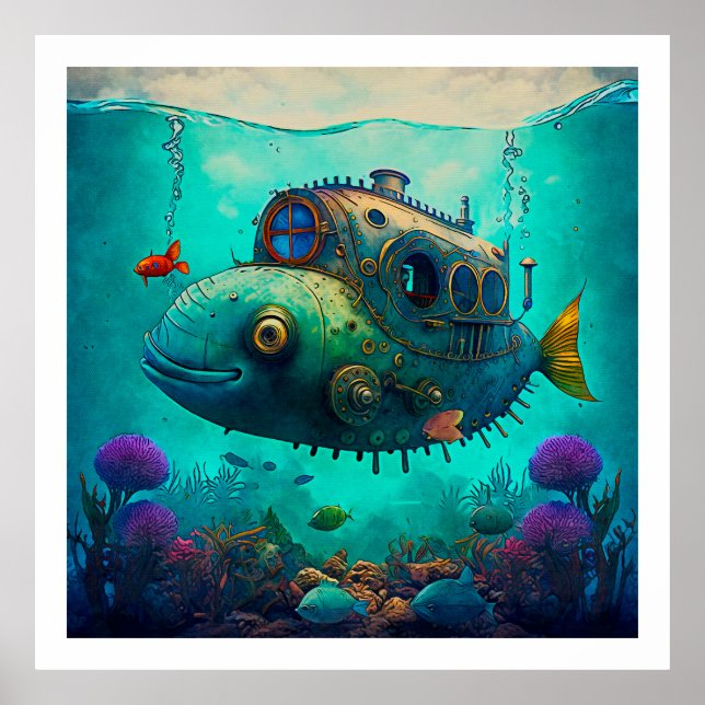 Miles Under the Sea Art Illustration Poster 2 (Front)