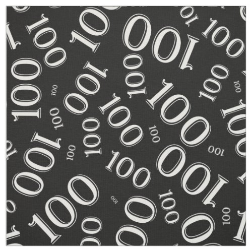 Milestone 100 Number Pattern BlackWhite Fabric