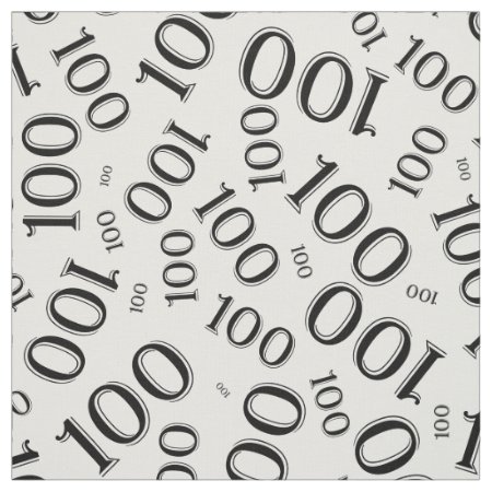 Milestone 100 Number Pattern Black/white Fabric