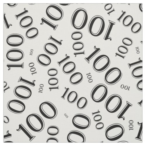 Milestone 100 Number Pattern BlackWhite Fabric