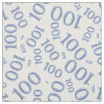 Milestone 100 Number Pattern Blue/White Fabric