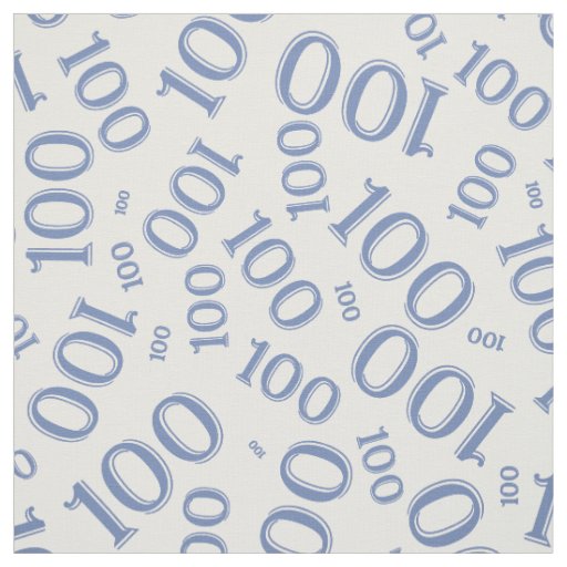 Milestone 100 Number Pattern Blue/White Fabric