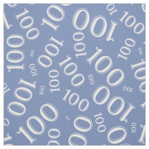 Milestone 100 Number Pattern BlueWhite Fabric